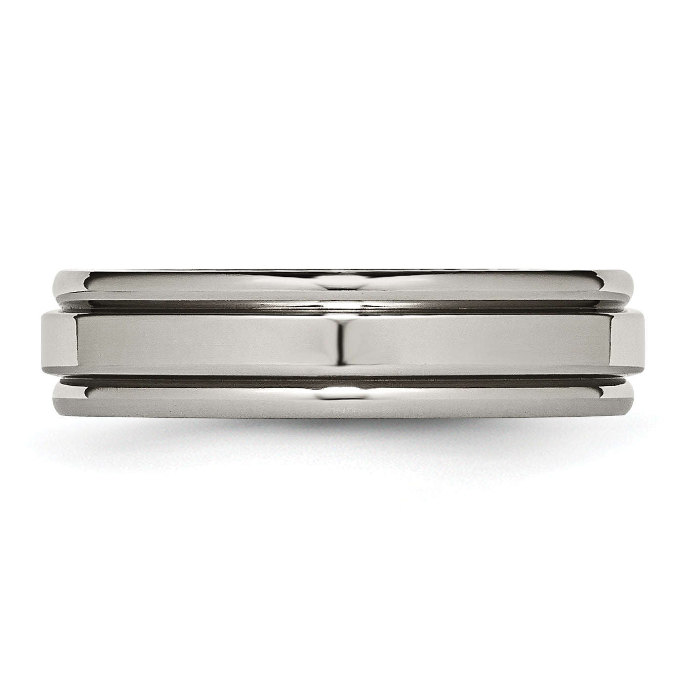 Chisel Titanium Polished 6mm Grooved Edge Band