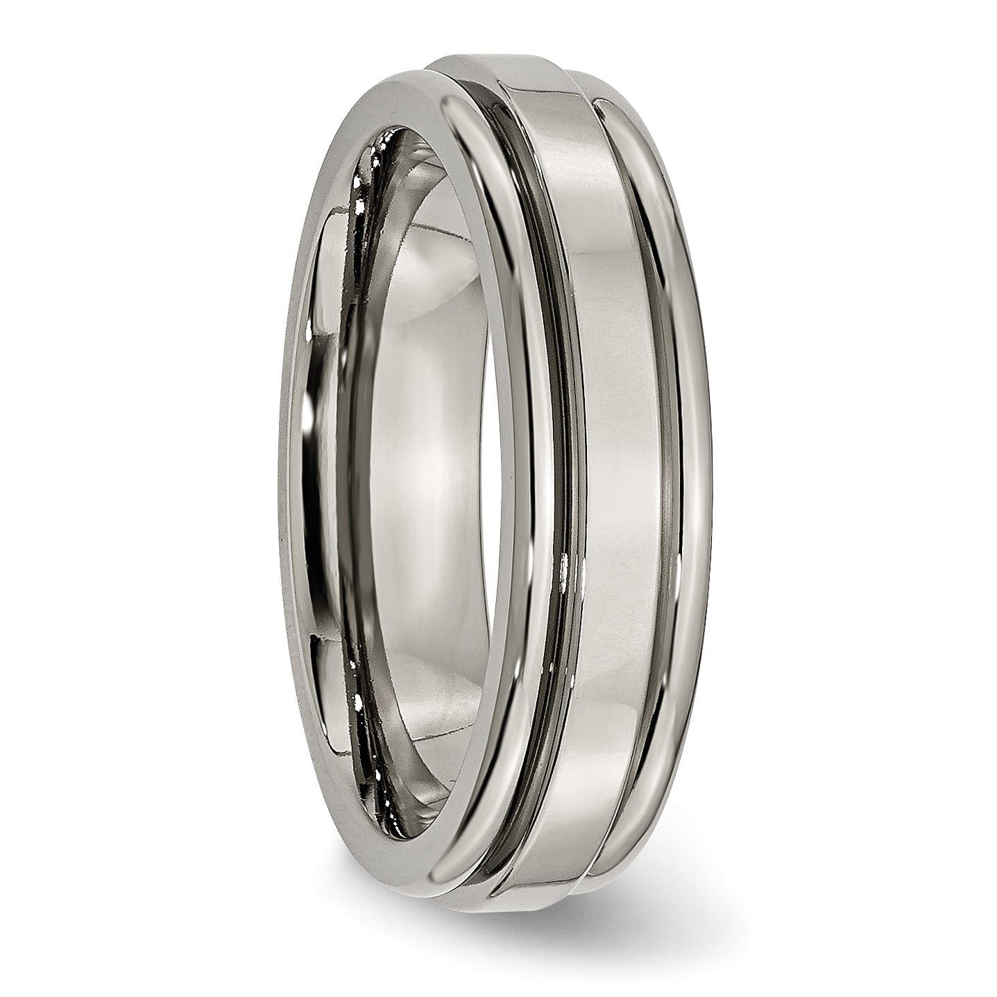 Chisel Titanium Polished 6mm Grooved Edge Band
