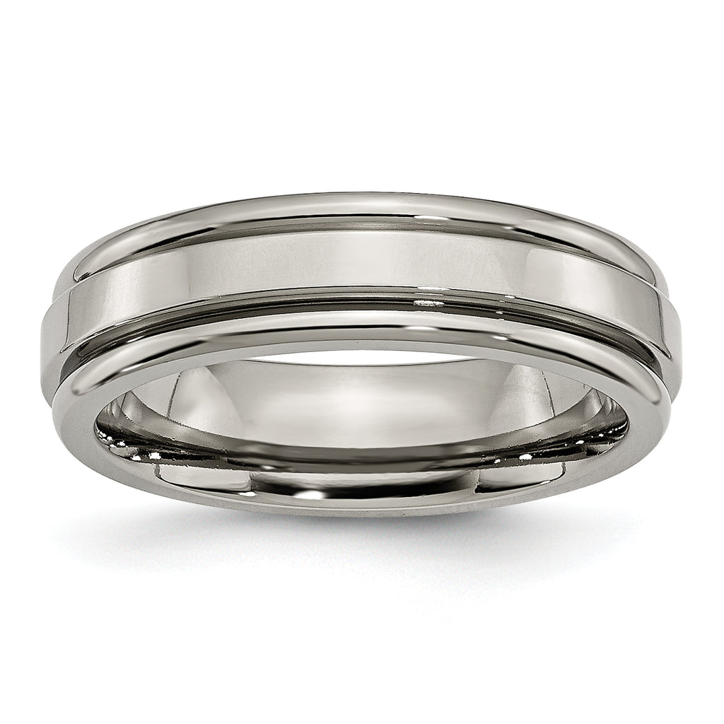 Chisel Titanium Polished 6mm Grooved Edge Band