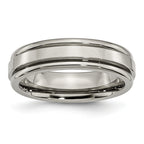 Chisel Titanium Polished 6mm Grooved Edge Band