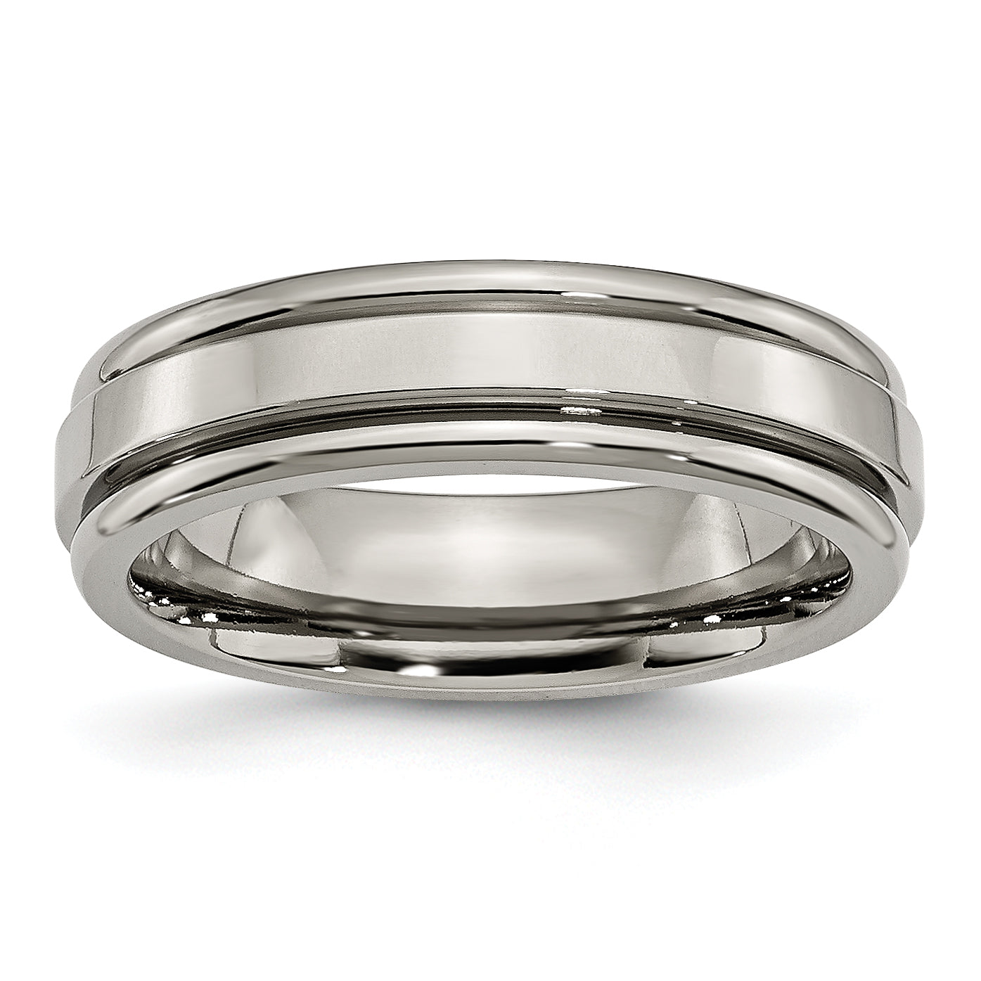 Chisel Titanium Polished 6mm Grooved Edge Band