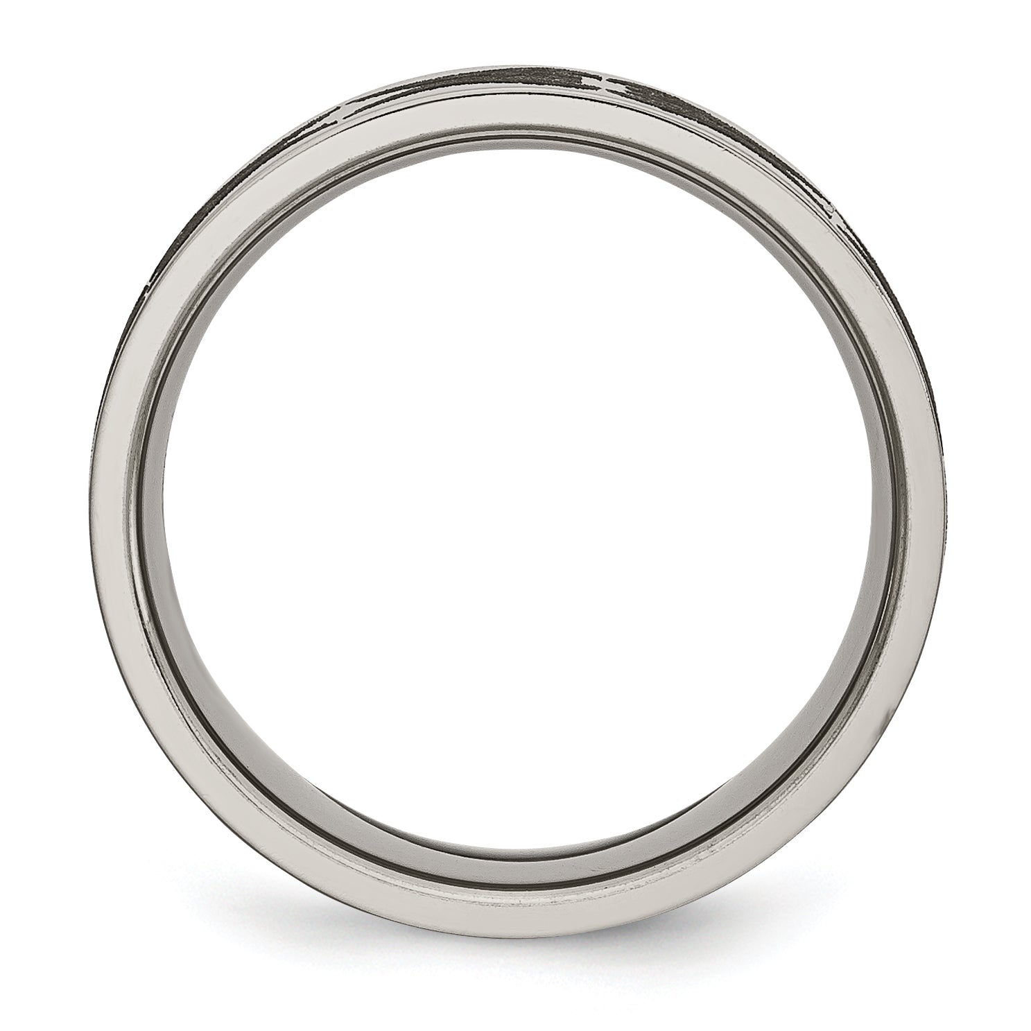 Titanium Polished Laser Design 8mm Flat Band Secondary image