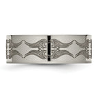 Titanium Polished Laser Design 8mm Flat Band