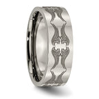Titanium Polished Laser Design 8mm Flat Band