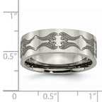 Titanium Polished Laser Design 8mm Flat Band
