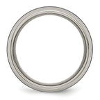 Titanium Polished Blue IP 8.5mm Triple Grooved Beveled Edge Band