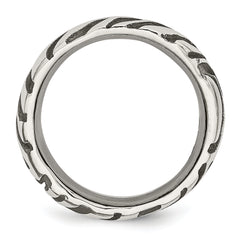 Titanium Grey Safari Etched and Domed 7.0mm Band