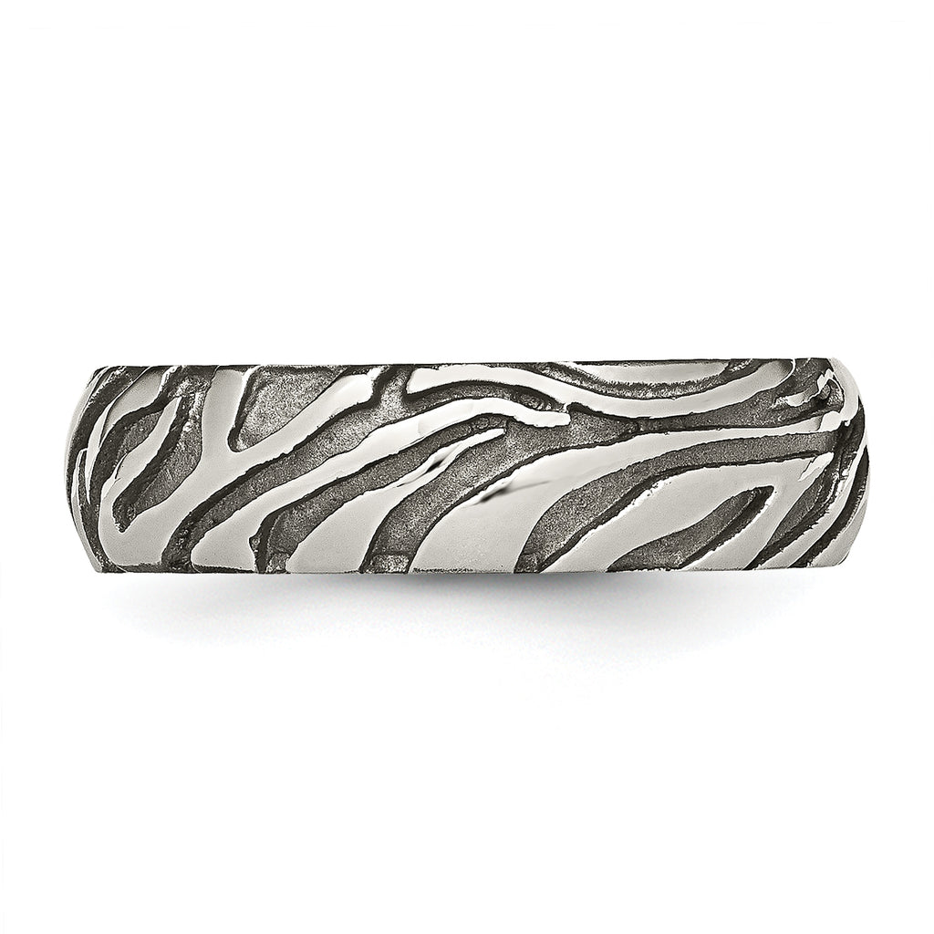 Titanium Grey Safari Etched and Domed 7.0mm Band
