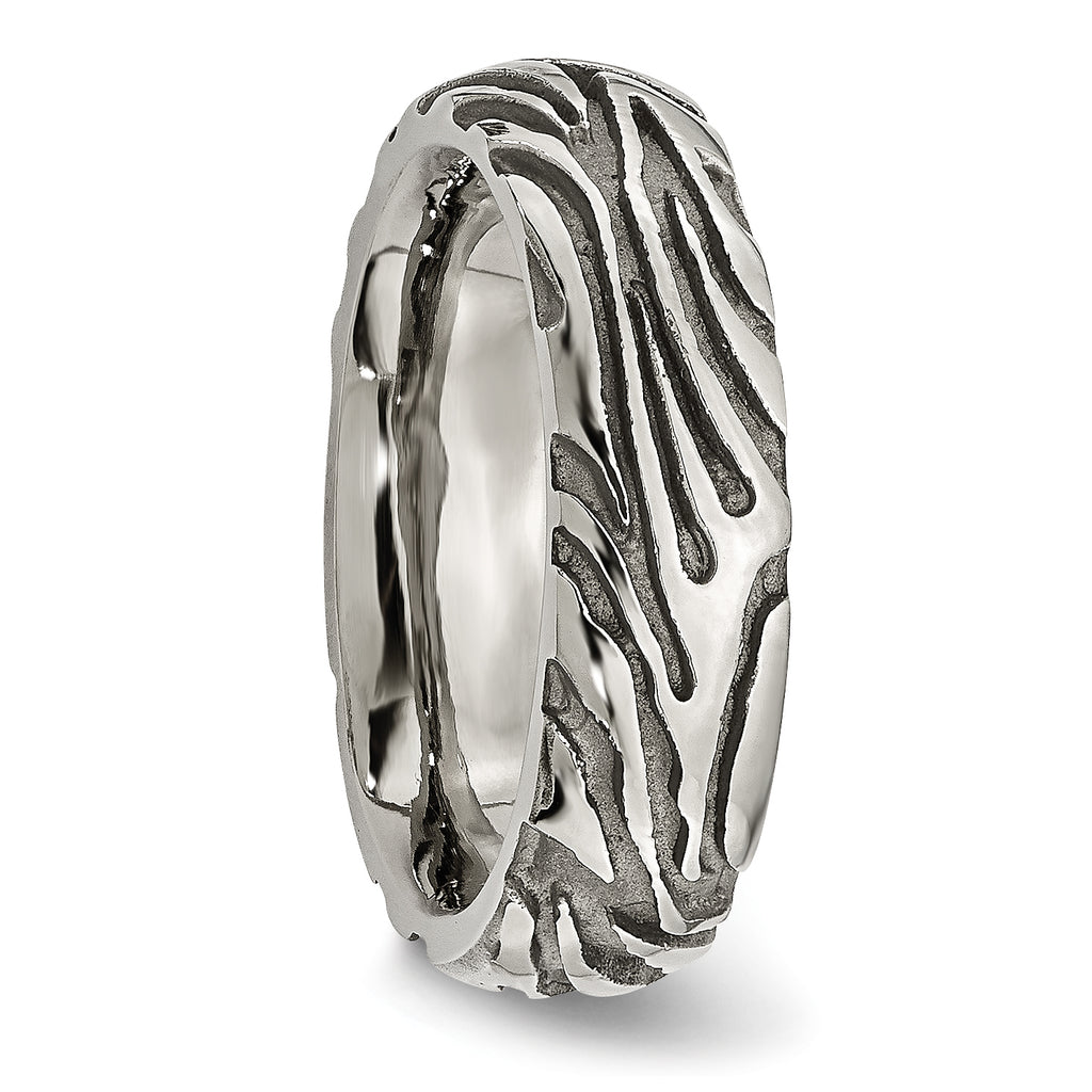 Titanium Grey Safari Etched and Domed 7.0mm Band