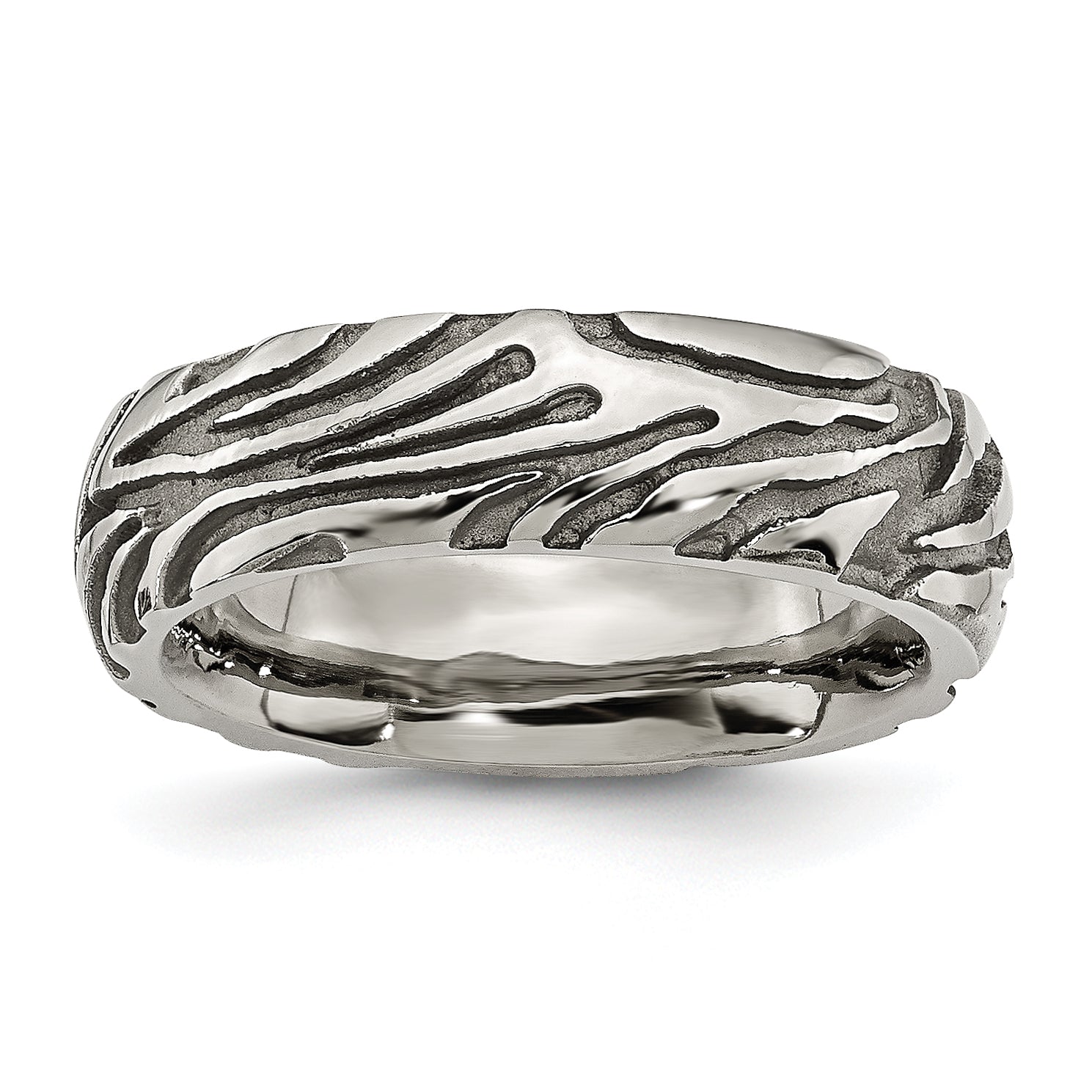 Titanium Grey Safari Etched and Domed 7.0mm Band Main image