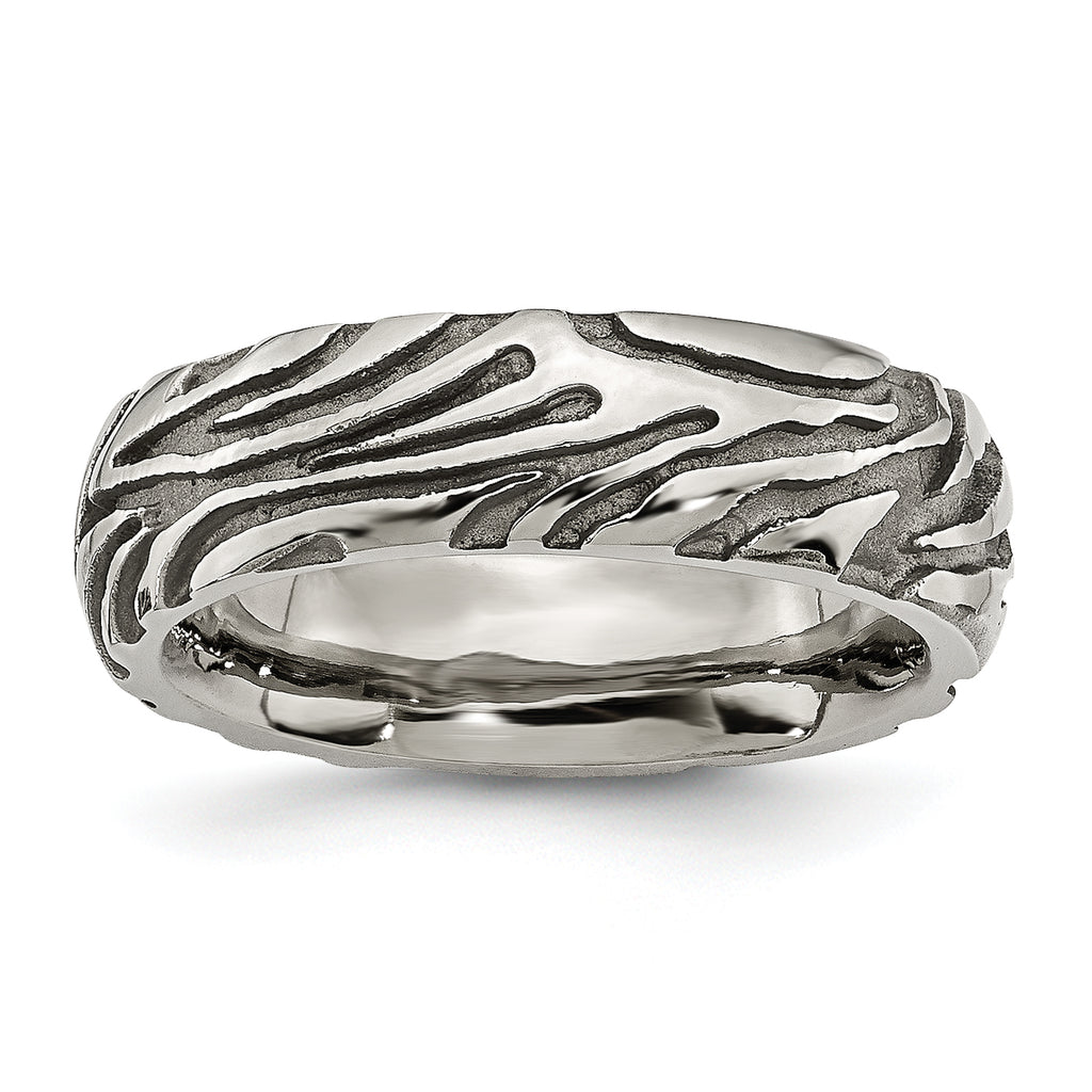 Titanium Grey Safari Etched and Domed 7.0mm Band