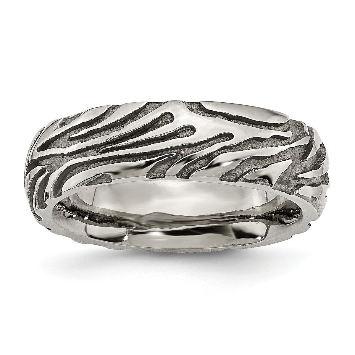 Titanium Grey Safari Etched and Domed 7.0mm Band