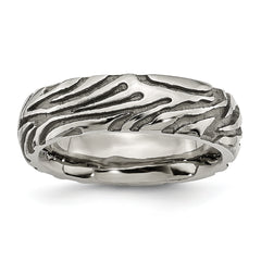 Titanium Grey Safari Etched and Domed 7.0mm Band