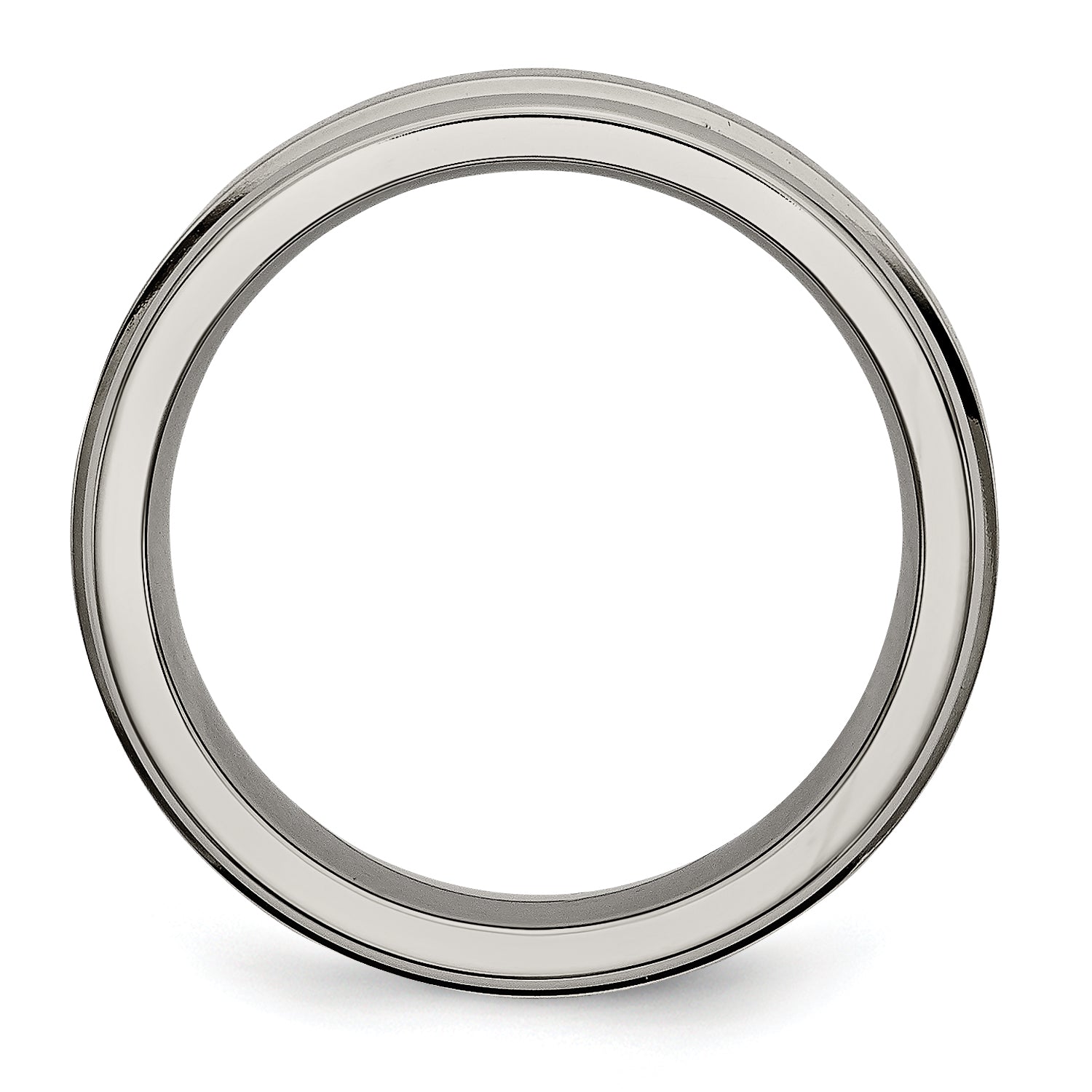 Chisel Titanium Satin and Polished 6mm Grooved Edge Band Secondary image