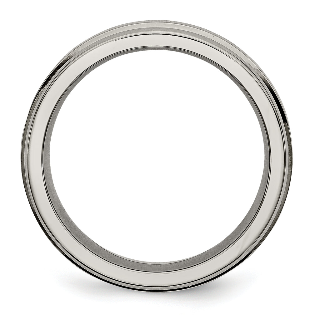 Chisel Titanium Satin and Polished 6mm Grooved Edge Band