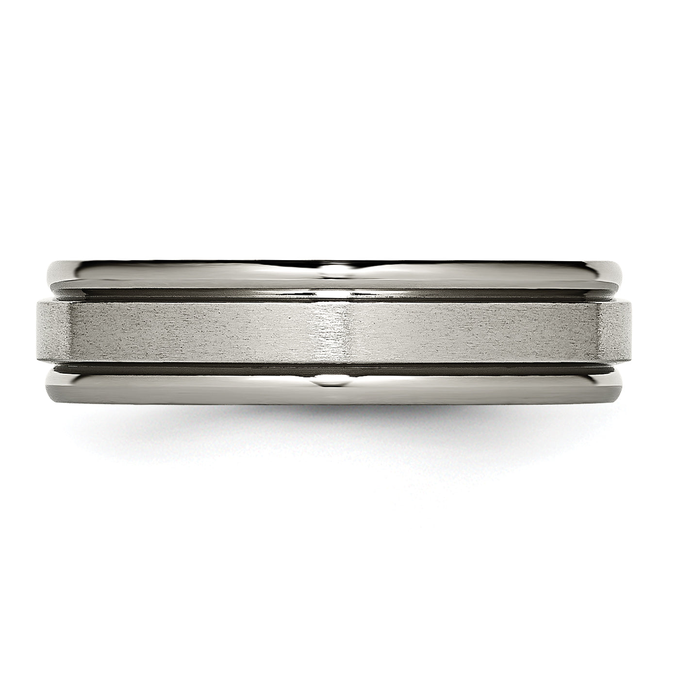 Chisel Titanium Satin and Polished 6mm Grooved Edge Band