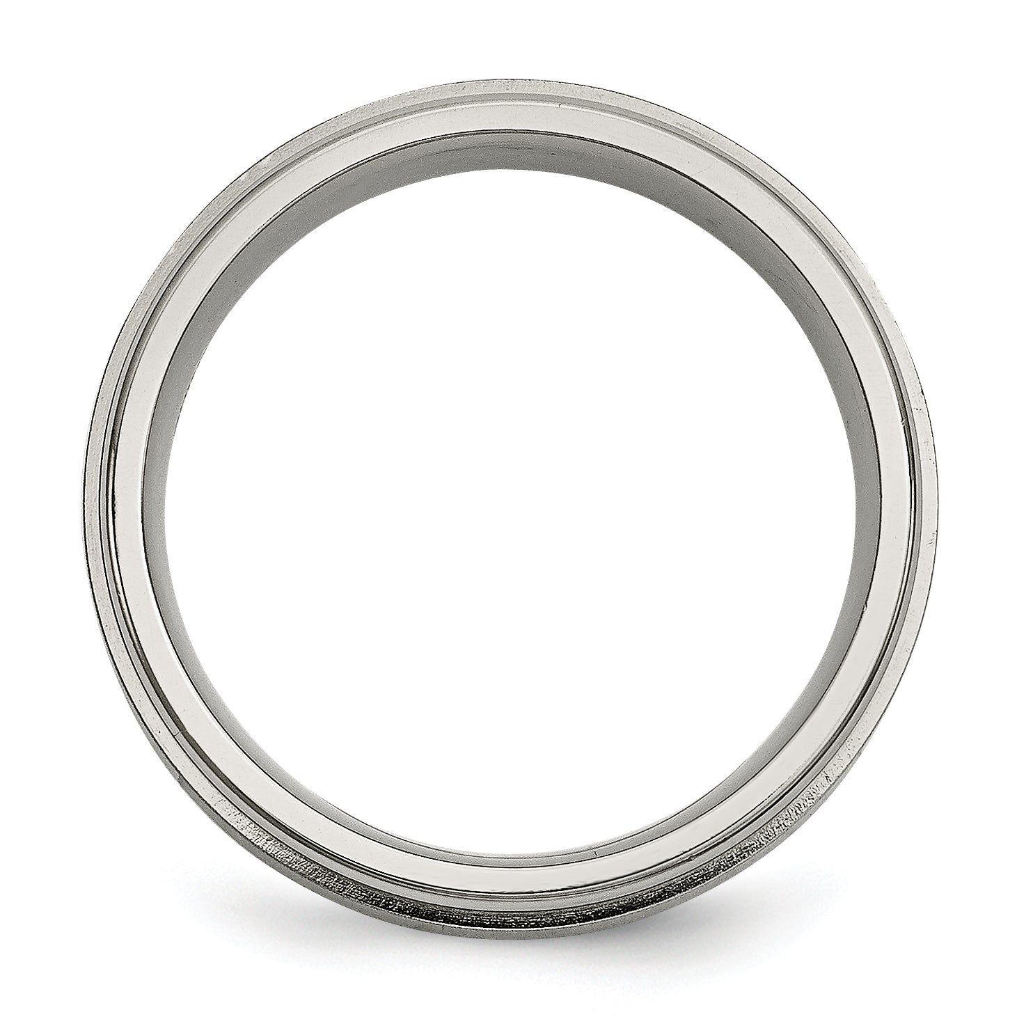 Chisel Titanium Brushed and Polished .05 Carat Diamond Rounded Edge 7mm Band Secondary image