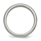 Chisel Titanium Polished 1/5 Carat Diamond Ridged Edge 7mm Band
