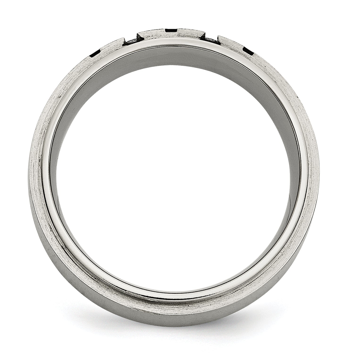 Chisel Titanium Brushed and Polished Black IP-plated 0.15 Carat Diamond 9mm Band Secondary image