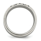 Chisel Titanium Brushed and Polished Black IP-plated 0.15 Carat Diamond 9mm Band