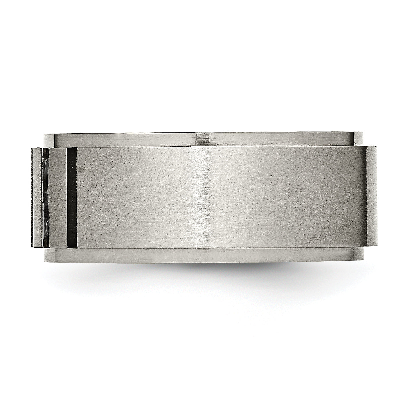 Chisel Titanium Brushed and Polished Black IP-plated 0.15 Carat Diamond 9mm Band