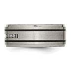 Chisel Titanium Brushed Polished and Enameled 1/4 Carat Diamond 9mm Band