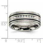 Chisel Titanium Brushed Polished and Enameled 1/4 Carat Diamond 9mm Band