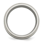 Chisel Titanium Brushed Polished and Enameled 1/2 Carat Diamond 9mm Band