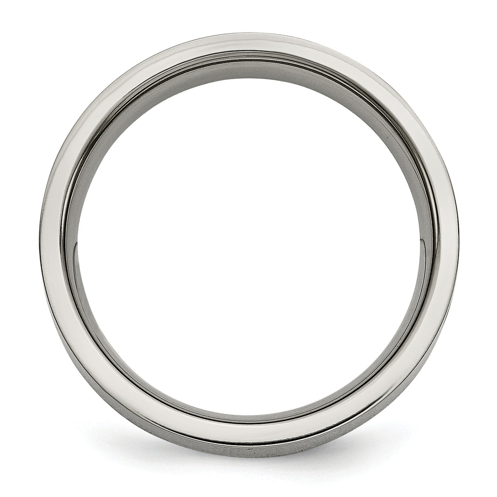Titanium Polished 1/4ct tw. Diamond 6mm Band