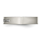Titanium Polished 1/4ct tw. Diamond 6mm Band