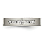 Titanium Polished 1/4ct tw. Diamond 6mm Band