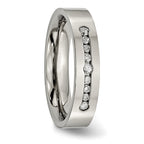 Titanium Polished 1/4ct tw. Diamond 6mm Band