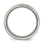 Chisel Titanium Brushed 1/15 Carat Diamond Cross 8mm Flat Band