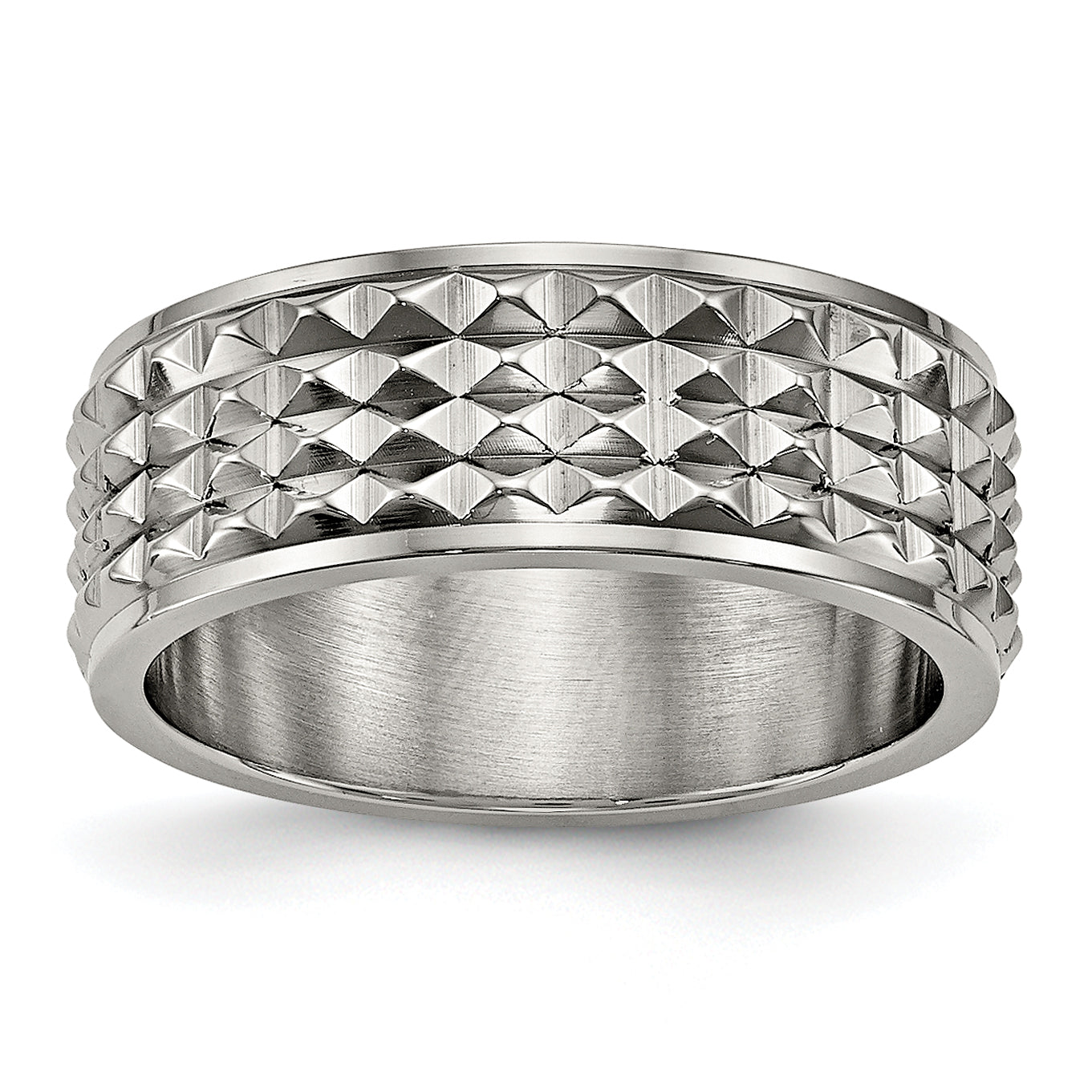 Chisel Titanium Polished 8mm Studded Band Main image