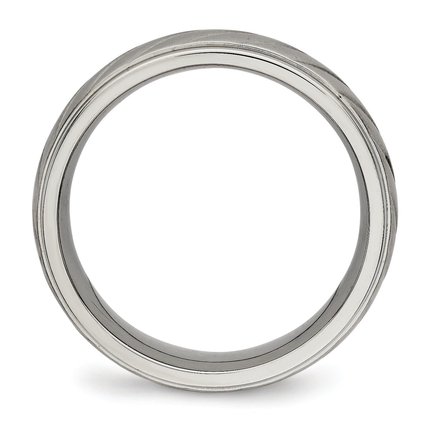 Grooved Wedding Band in Titanium, 7mm Secondary image