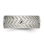 Chisel Titanium Polished Diamond Cut 8mm Band
