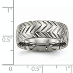 Chisel Titanium Polished Diamond Cut 8mm Band