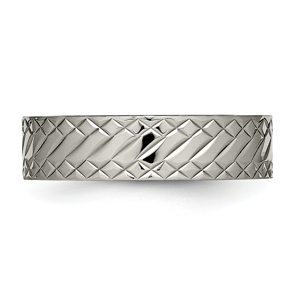 Titanium Polished and Textured 6mm Band
