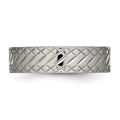 Titanium Polished and Textured 6mm Band