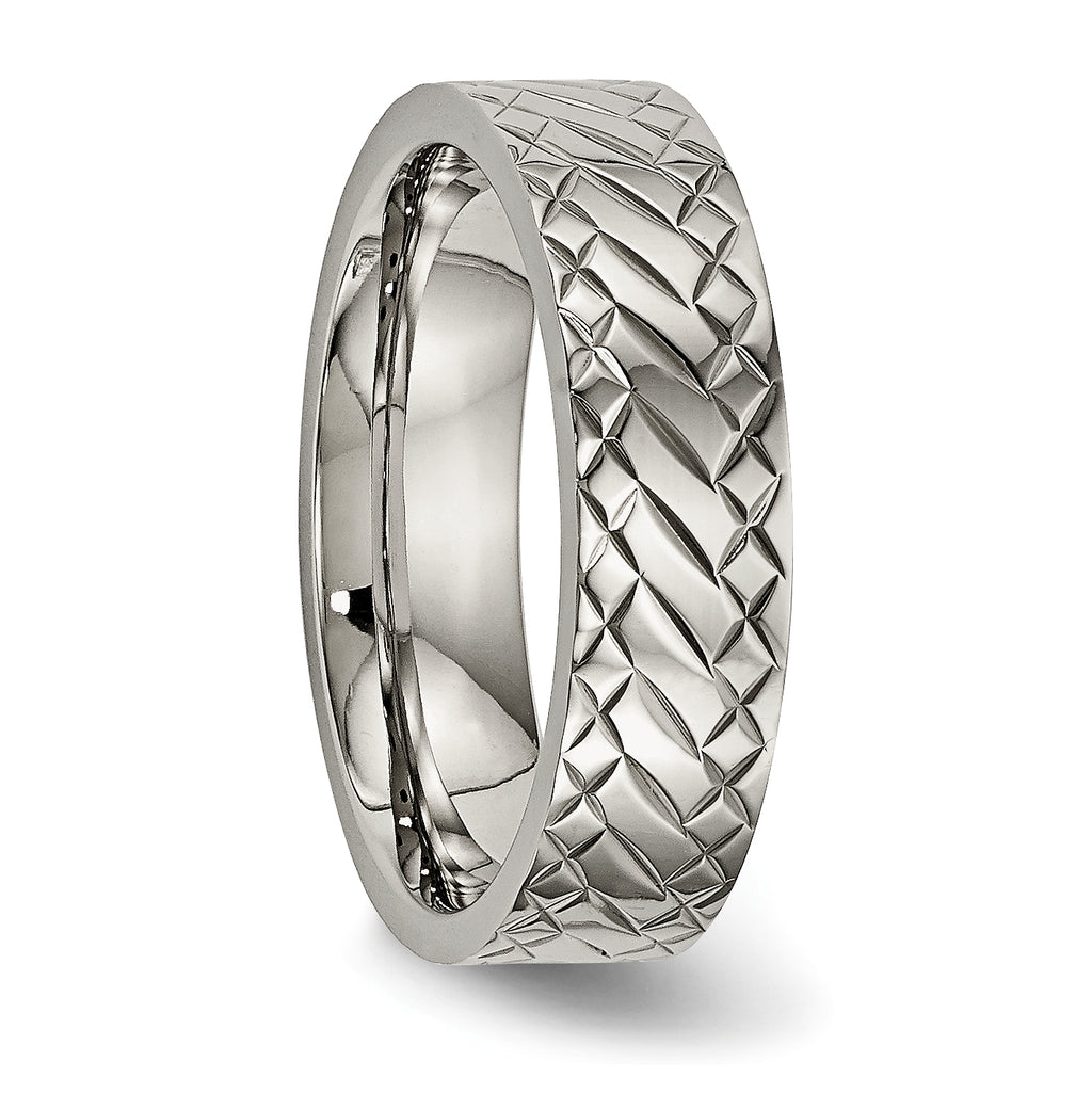 Titanium Polished and Textured 6mm Band