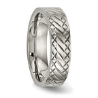 Titanium Polished and Textured 6mm Band