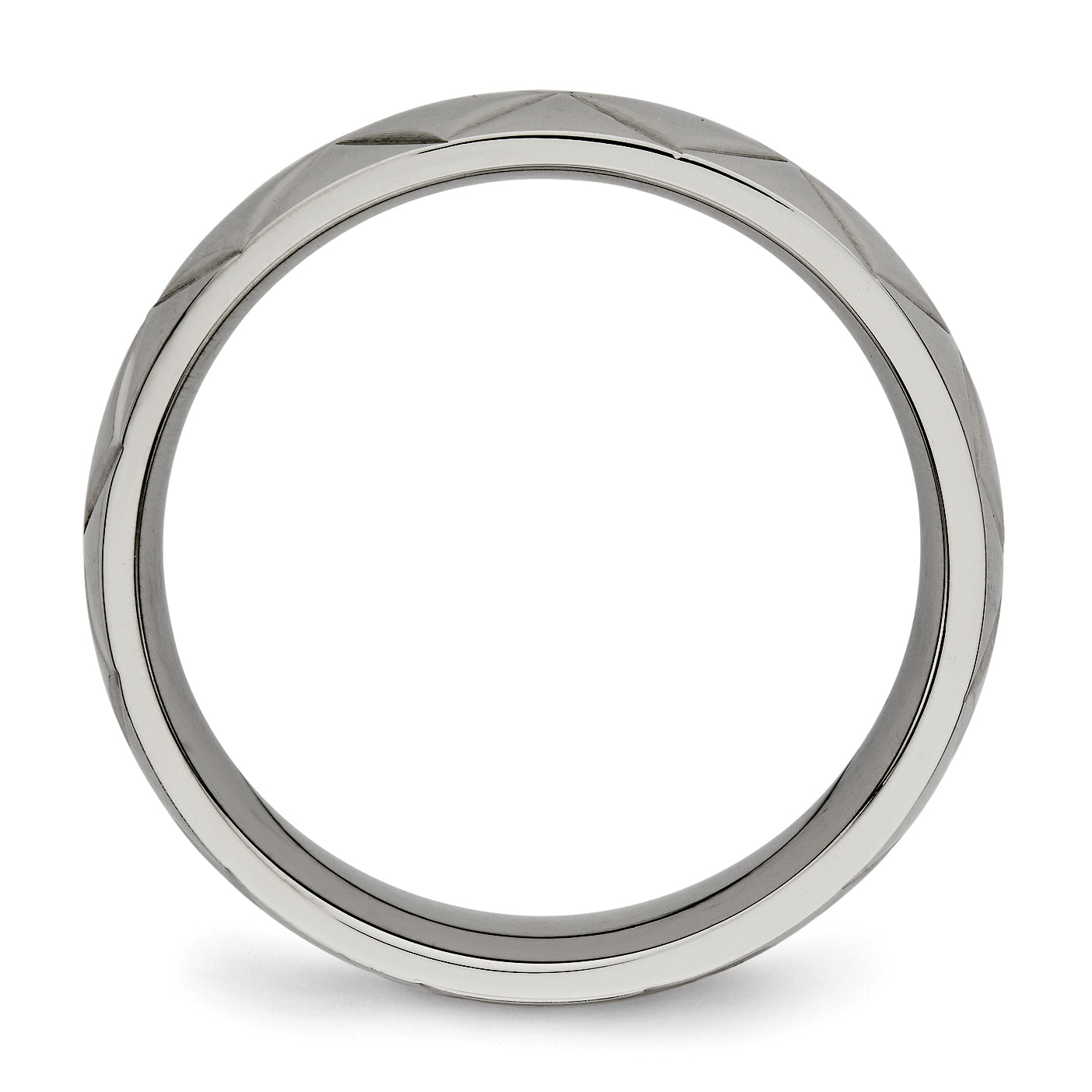 Diamond-Cut Wedding Band in Titanium, 6mm Secondary image
