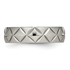 Titanium Polished Diamond Cut 6mm Band