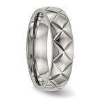 Titanium Polished Diamond Cut 6mm Band