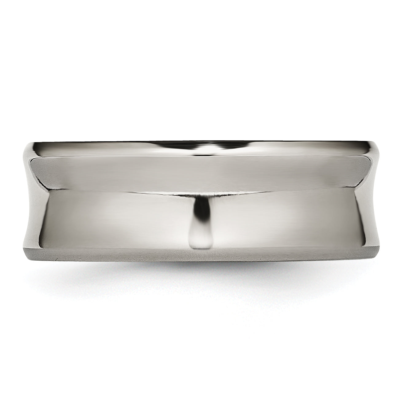 Chisel Titanium Polished Concave 8mm Beveled Edge Band