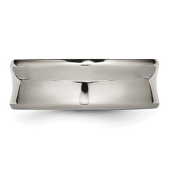Chisel Titanium Polished Concave 8mm Beveled Edge Band