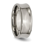 Chisel Titanium Polished Concave 8mm Beveled Edge Band