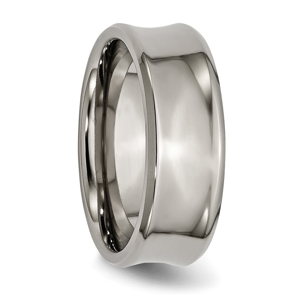 Chisel Titanium Polished Concave 8mm Beveled Edge Band