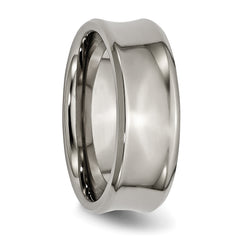 Chisel Titanium Polished Concave 8mm Beveled Edge Band