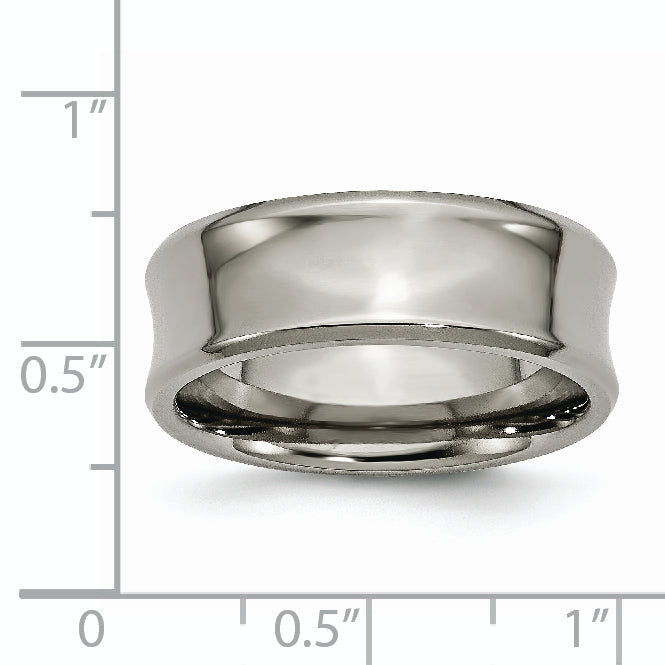 Chisel Titanium Polished Concave 8mm Beveled Edge Band